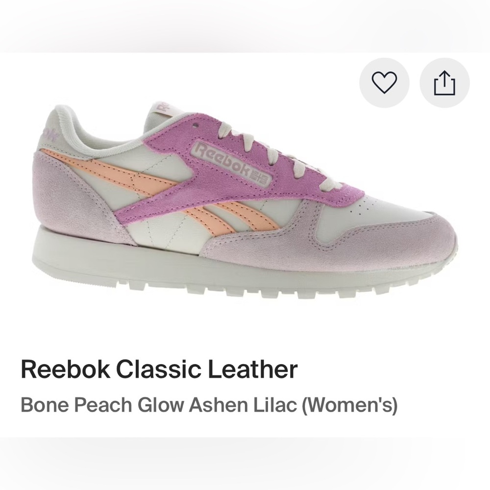 Reebok Classic Leather Women's Sneakers - Peach and Lilac